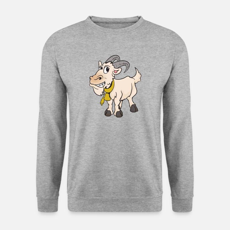 Ziege Ziegenbock - Unisex Pullover - Weißgrau meliert