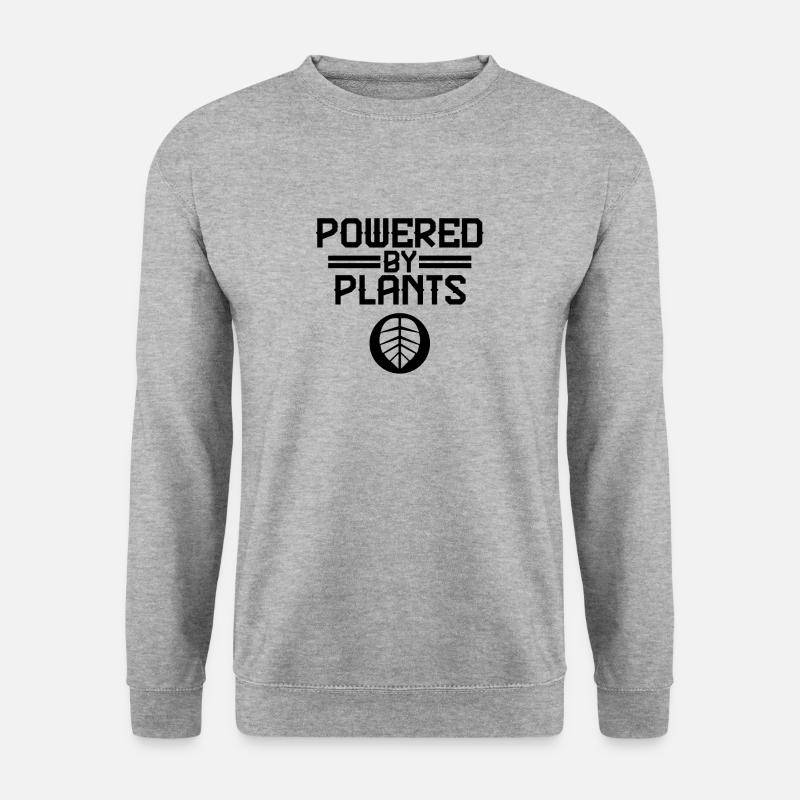 Angetrieben von Pflanzen - Unisex Pullover - Weißgrau meliert