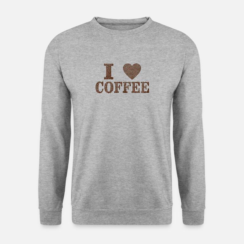 I love Coffe - Unisex Pullover - Weißgrau meliert