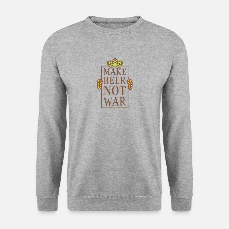 Make Beer, Not War - Unisex Pullover - Weißgrau meliert