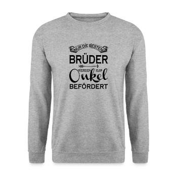 Onkel Neffe Familie Geschenk Bruder - Unisex Pullover - Weißgrau meliert - Vorne - Alina (178cm) & Michal (187cm)