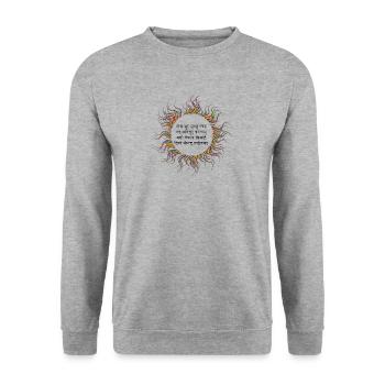 Gayatri Sonnen Mantra - Unisex Pullover - Weißgrau meliert - Vorne - Alina (178cm) & Michal (187cm)