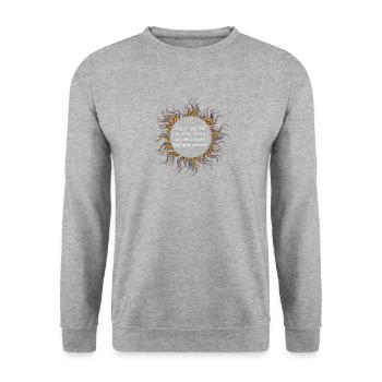 Gayatri Sonnen Mantra - Unisex Pullover - Weißgrau meliert - Vorne - Alina (178cm) & Michal (187cm)