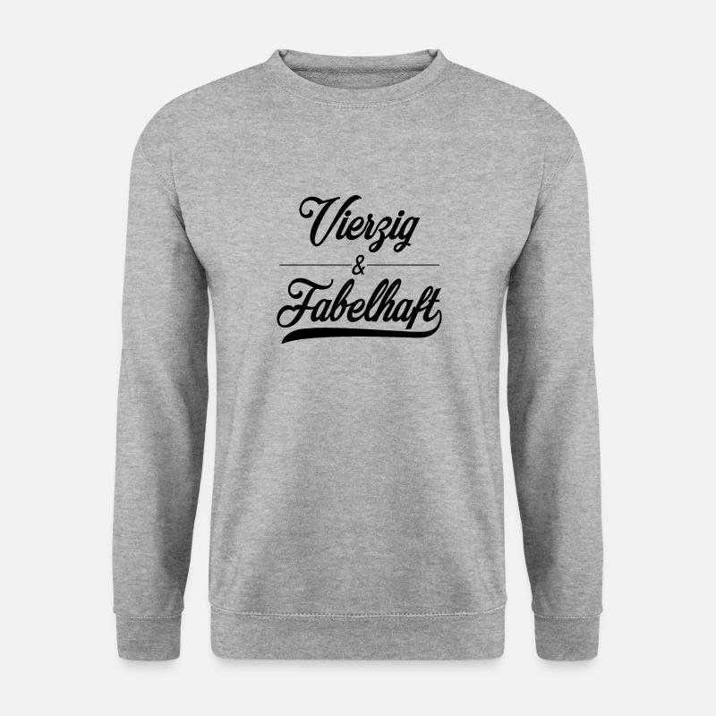 Vierzig - Unisex Pullover - Weißgrau meliert
