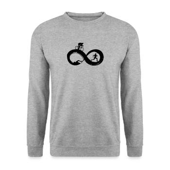 Triathlon - Unisex Pullover - Weißgrau meliert - Vorne - Alina (178cm) & Michal (187cm)