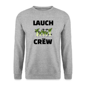 Lauch Crew Eine Gang aus Lauchs - Unisex Pullover - Weißgrau meliert - Vorne - Alina (178cm) & Michal (187cm)