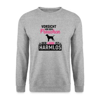 Labrador Retriever - Unisex Pullover - Weißgrau meliert - Vorne - Alina (178cm) & Michal (187cm)