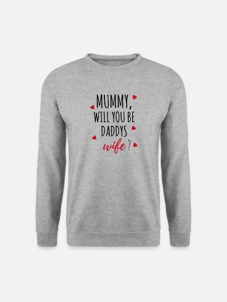 Heiratsantrag Antrag Mummy Geschenk Idee - Unisex Pullover - Weißgrau meliert