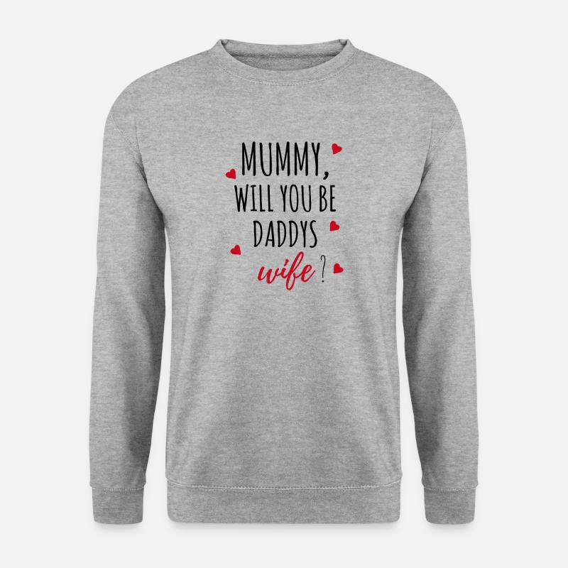 Heiratsantrag Antrag Mummy Geschenk Idee - Unisex Pullover - Weißgrau meliert