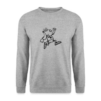 Dog at the jogging - Unisex Sweatshirt - salt & pepper - Front - Alina (178cm) & Michal (187cm)