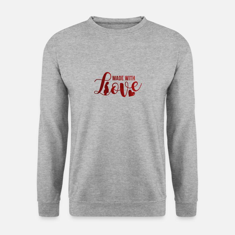 schwanger Baby Kind geboren Geburt Geschenkidee - Unisex Pullover - Weißgrau meliert