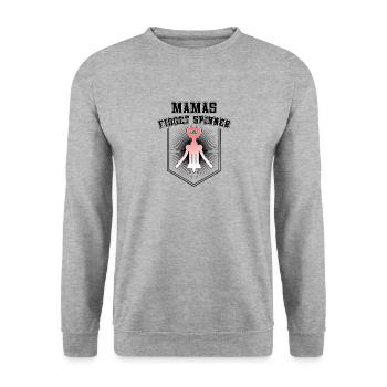Mama's Fidget Spinner - Drinking Wine - Gift - Unisex Sweatshirt - salt & pepper - Front - Alina (178cm) & Michal (187cm)