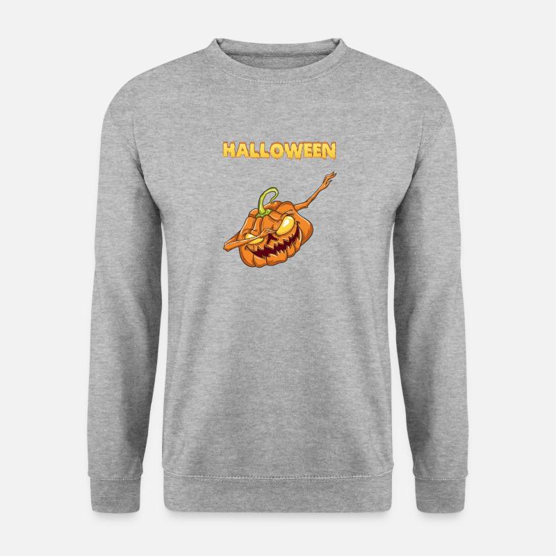 Dabbing Pumpkin T-Shirt - Unisex Pullover - Weißgrau meliert