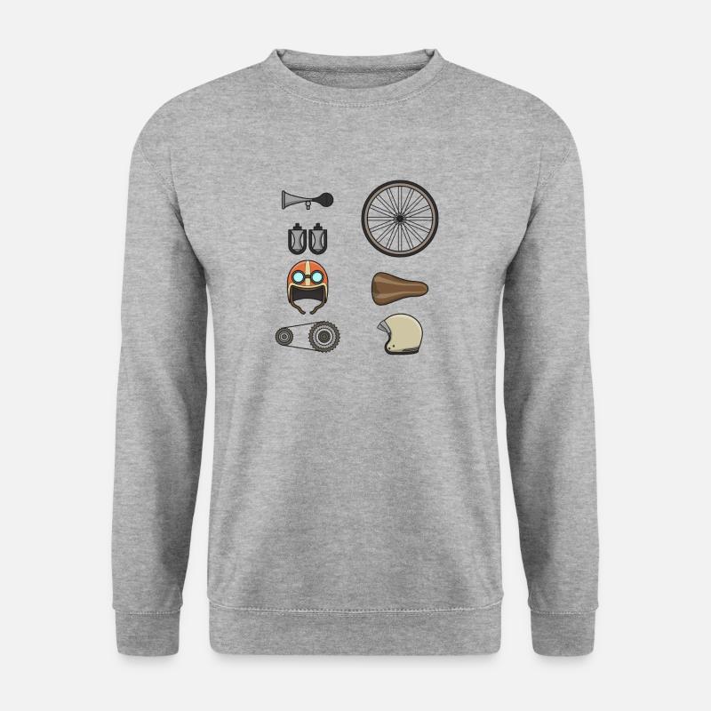 Fahrrad Teile - Fahrradfahrer - Unisex Pullover - Weißgrau meliert