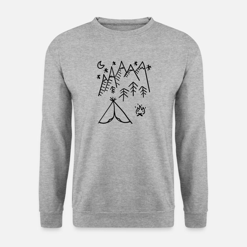 in den Bergen super Geschenk Natur Freunde Zelten - Unisex Pullover - Weißgrau meliert