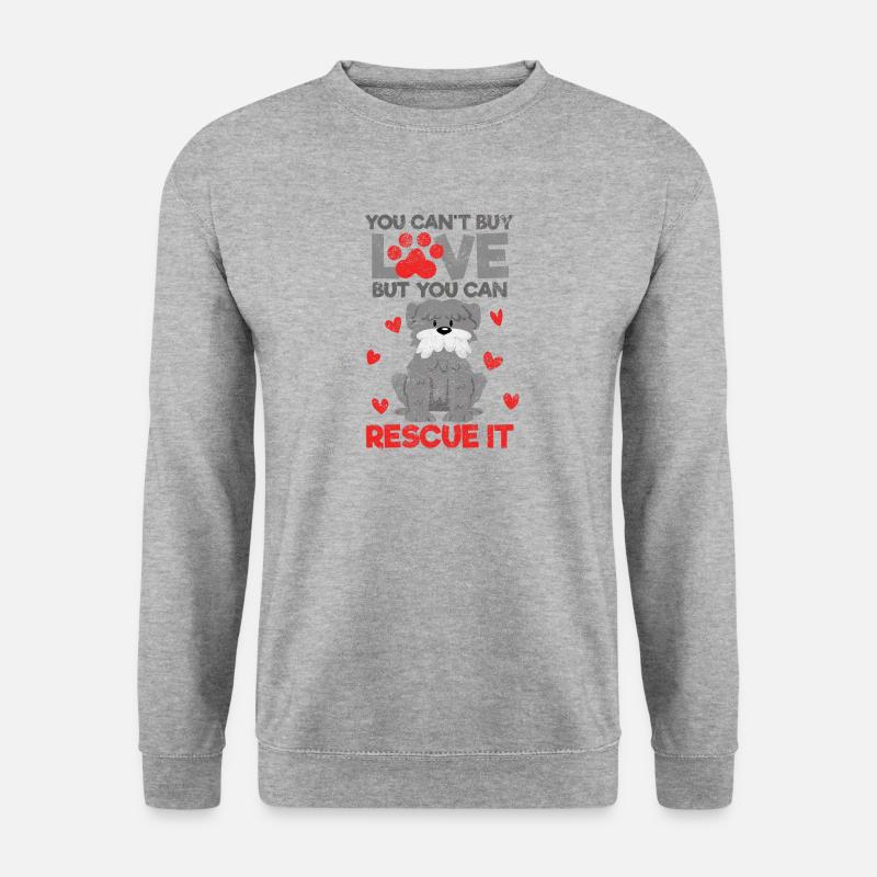 Du kannst keine Liebe kaufen...Hund retten - Unisex Pullover - Weißgrau meliert