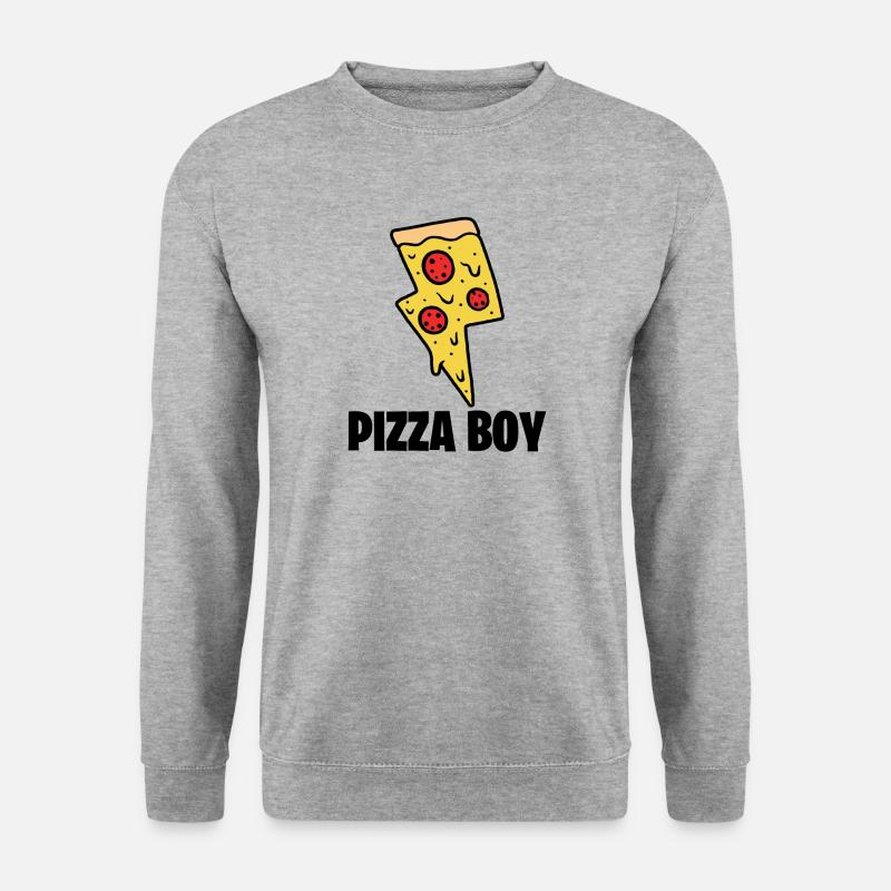 Pizza Boy - Unisex Pullover - Weißgrau meliert