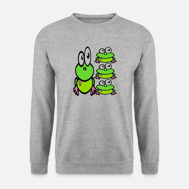 Frösche Frösche Frösche 2 - Unisex Pullover - Weißgrau meliert