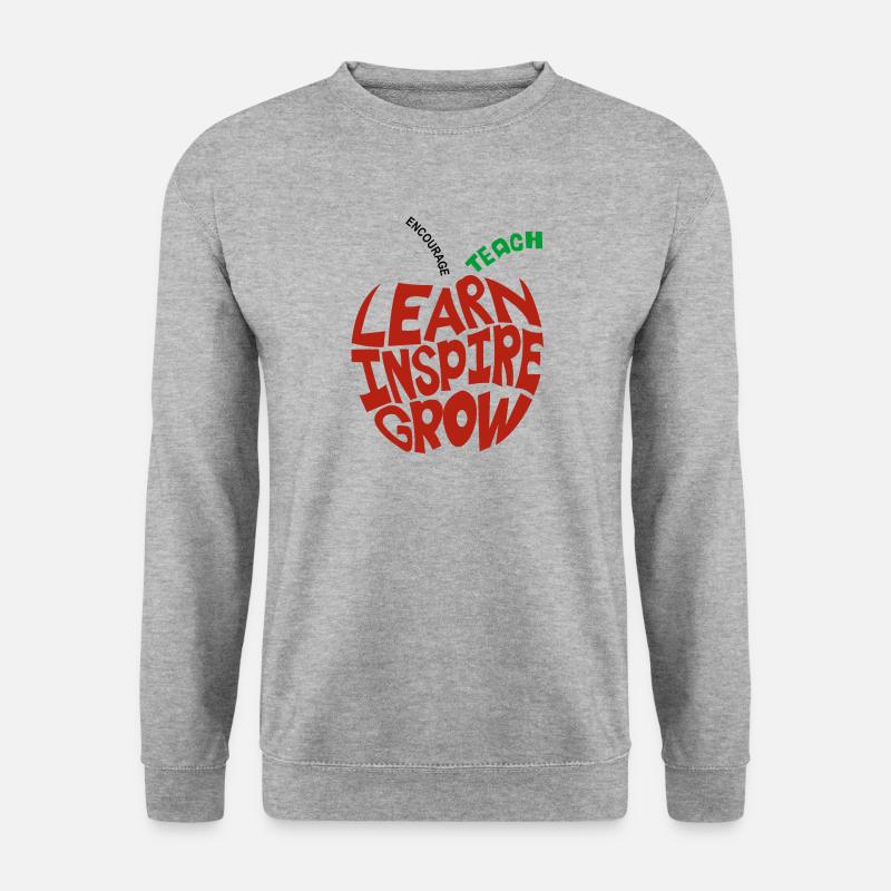Learn Inspire Grow Encourage Teach - Unisex Pullover - Weißgrau meliert