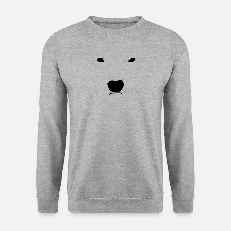Eisbär, Ice Bear, Bär - Unisex Pullover - Weißgrau meliert