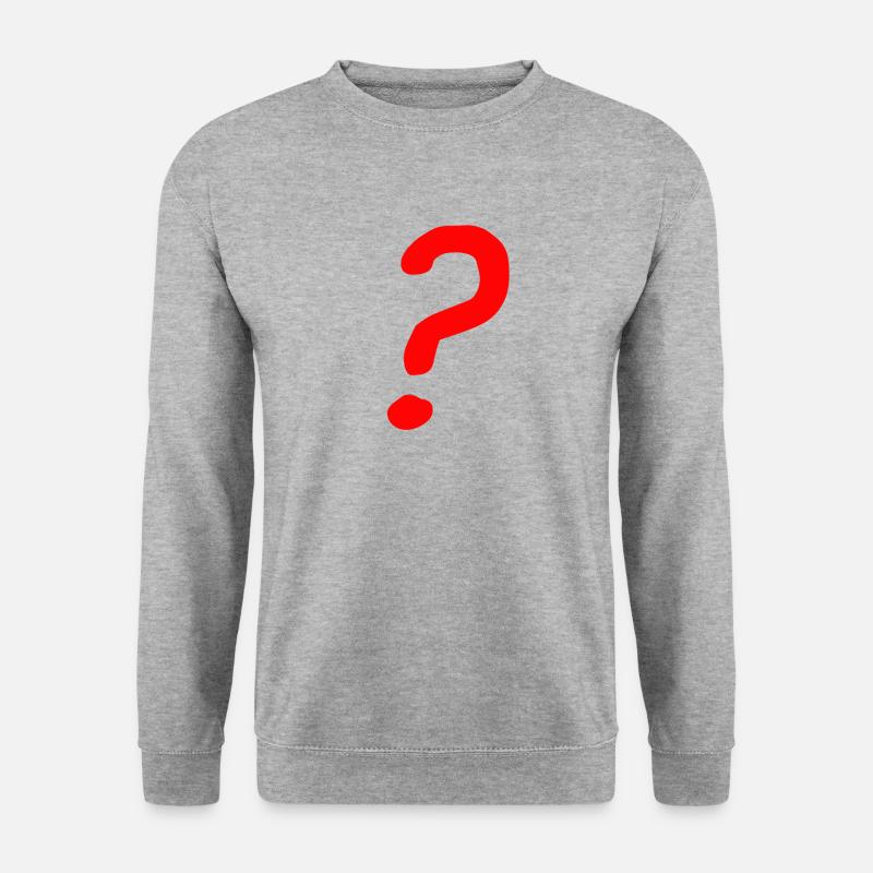 Fragezeichen - Unisex Pullover - Weißgrau meliert