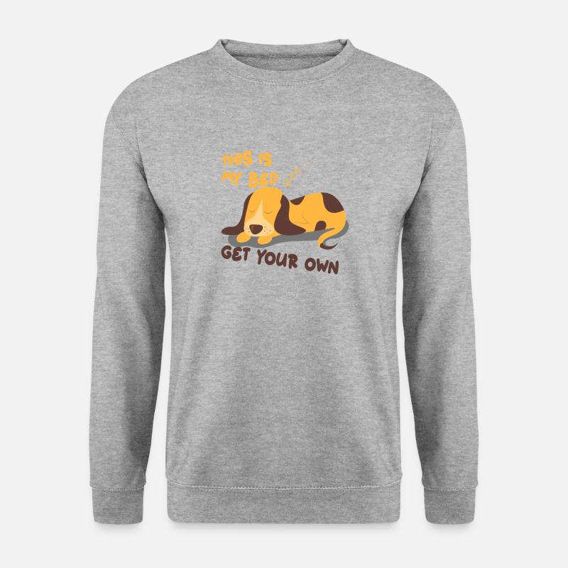 Das ist mein Bett! Hund Geschenk Idee - Unisex Pullover - Weißgrau meliert