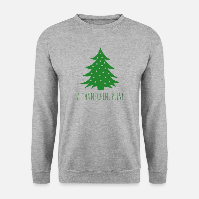 A TÄNNSCHEN, PLIS! - Tannenbaum Grün - Unisex Pullover - Weißgrau meliert