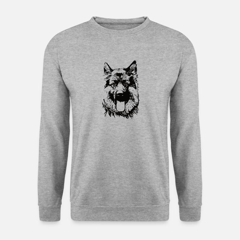 Deutscher Schäferhund GSD - Unisex Pullover - Weißgrau meliert