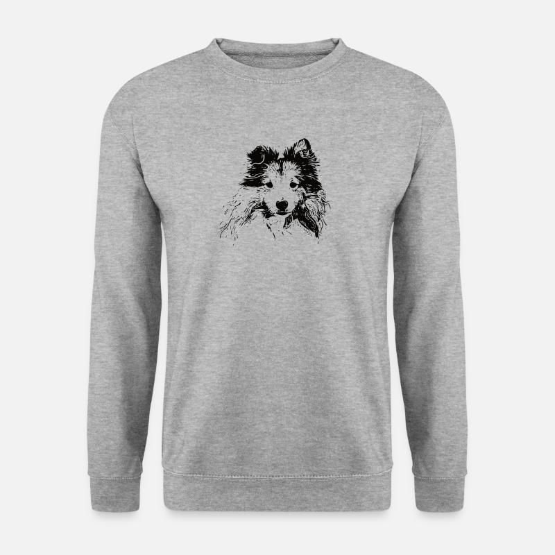 Shetland Sheepdog Sheltie - Unisex Pullover - Weißgrau meliert
