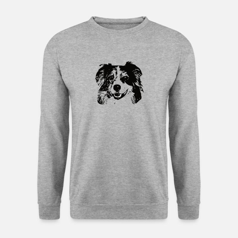 Australischer Schäferhund Australier - Unisex Pullover - Weißgrau meliert