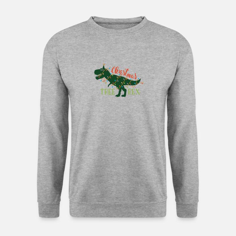 Tree Rex Weihnachten Tyrannosaurus Rex Geschenk - Unisex Pullover - Weißgrau meliert