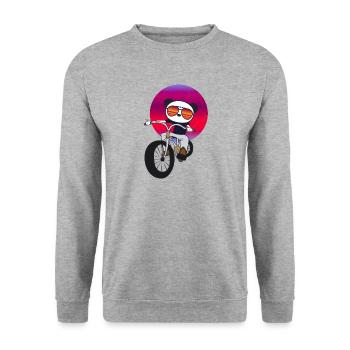 Panda on Bicycle Panda Bear Child Kids Child Kid - Unisex Sweatshirt - salt & pepper - Front - Alina (178cm) & Michal (187cm)
