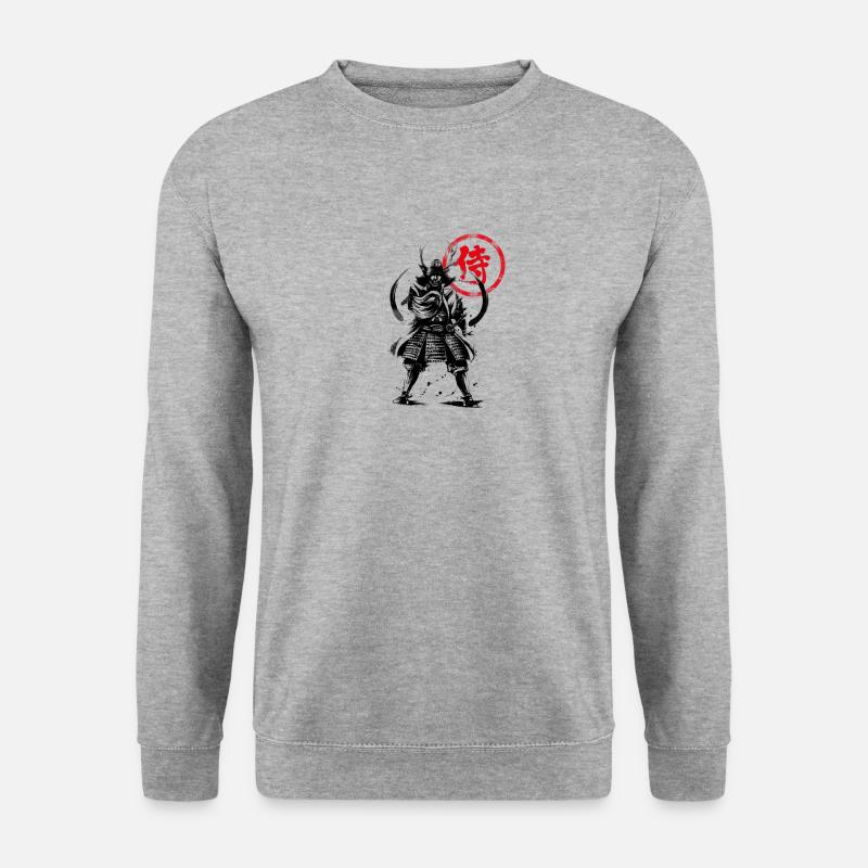 Samurai - Unisex Pullover - Weißgrau meliert