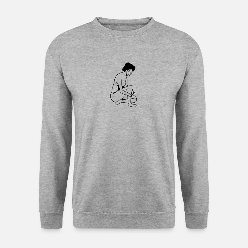 Frau - Unisex Pullover - Weißgrau meliert