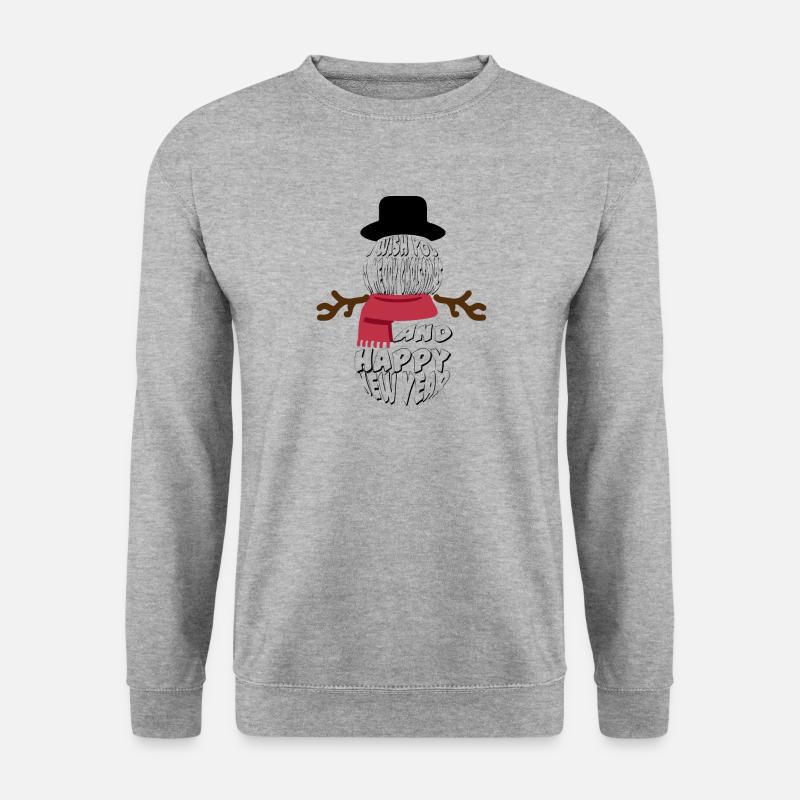 MERRY CHRISTMAS AND HAPPY NEW YEAR - Unisex Pullover - Weißgrau meliert