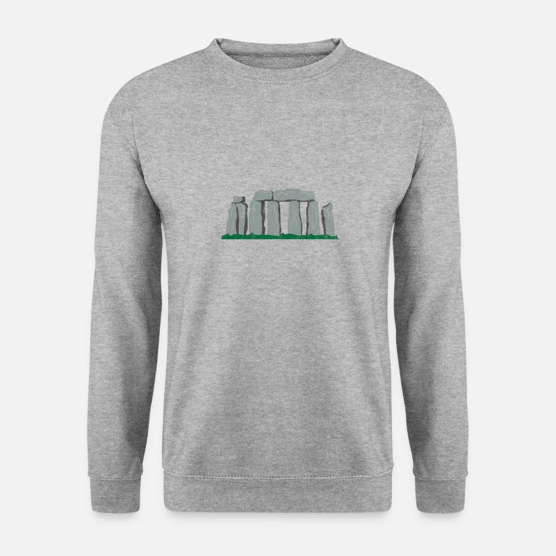 Stonehenge Steinkreis Verschwörung Sonnenuhr - Unisex Pullover - Weißgrau meliert
