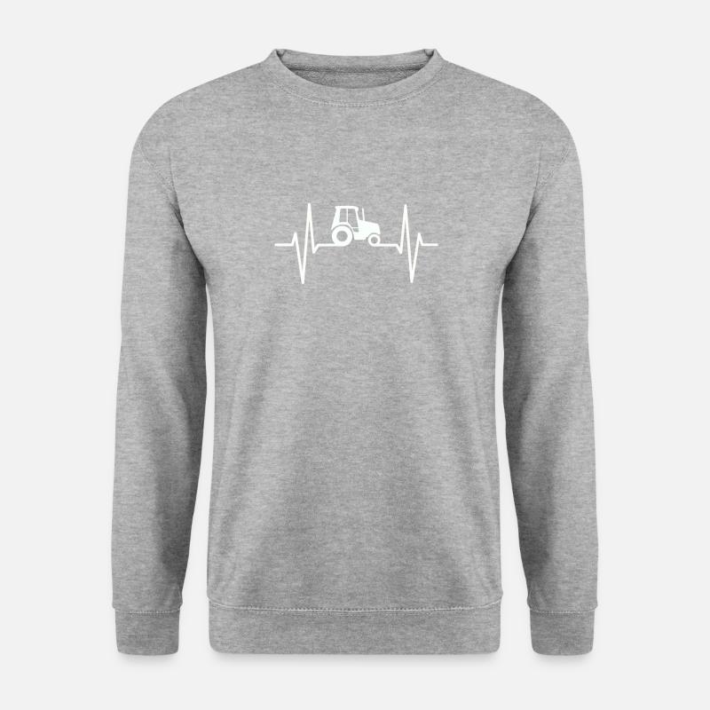 Landwirtschaft heartbeat - Unisex Pullover - Weißgrau meliert