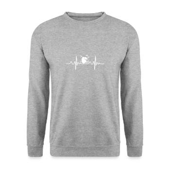Drummer Drummer Musical Instrument - Unisex Sweatshirt - salt & pepper - Front - Alina (178cm) & Michal (187cm)