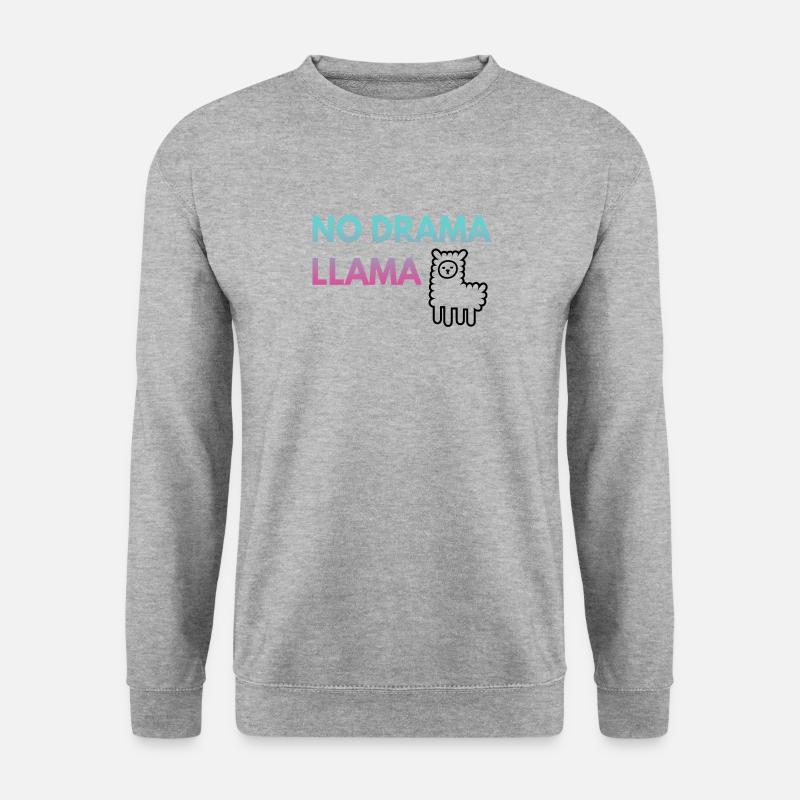 NO DRAMA LLAMA - Kein Drama Lama - Unisex Pullover - Weißgrau meliert