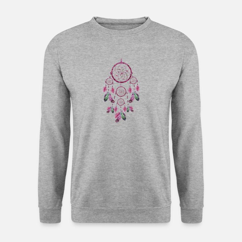 TRAUMFÄNGER NATIVE - Unisex Pullover - Weißgrau meliert