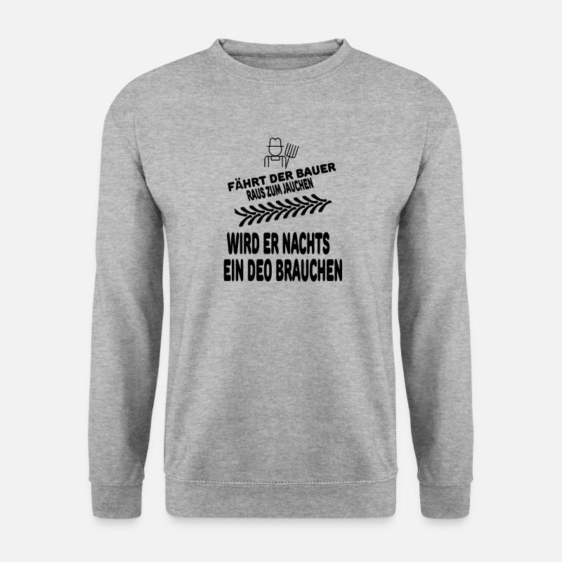 Lustiger Bauernspruch - Unisex Pullover - Weißgrau meliert