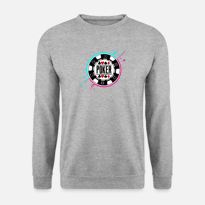 Poker - Unisex Pullover - Weißgrau meliert