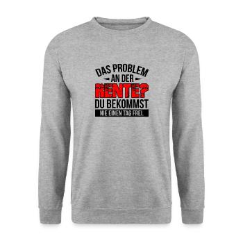 Rente - Unisex Pullover - Weißgrau meliert - Vorne - Alina (178cm) & Michal (187cm)
