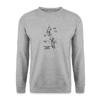 À travers l'espace et à travers le temps - Sweat-shirt Unisexe - gris chiné - Devant - Alina (178cm) & Michal (187cm)