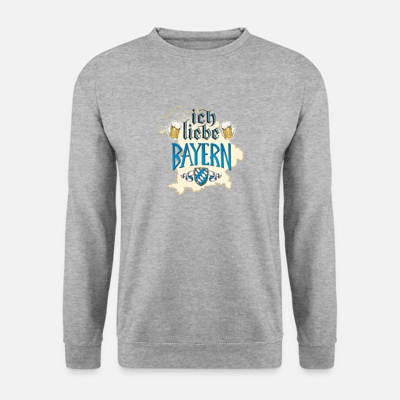 Ich liebe Bayern Shirt - Unisex Pullover - Weißgrau meliert
