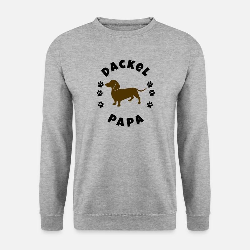 Dackel Papa - Unisex Pullover - Weißgrau meliert