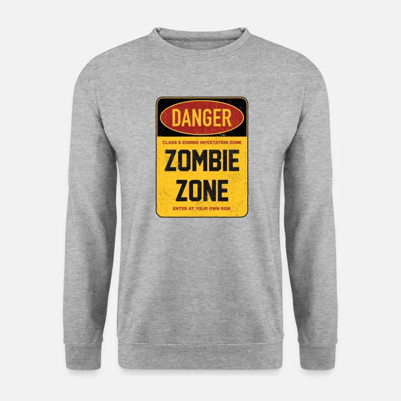 Zombie-Zone - Unisex Pullover - Weißgrau meliert