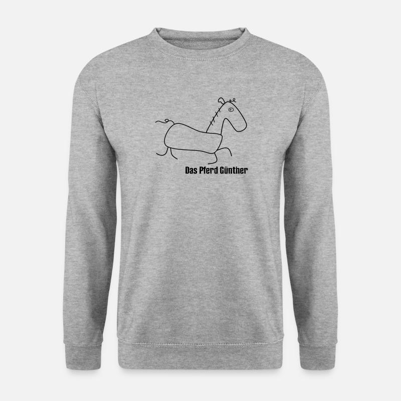 Das Pferd Günther - Unisex Pullover - Weißgrau meliert