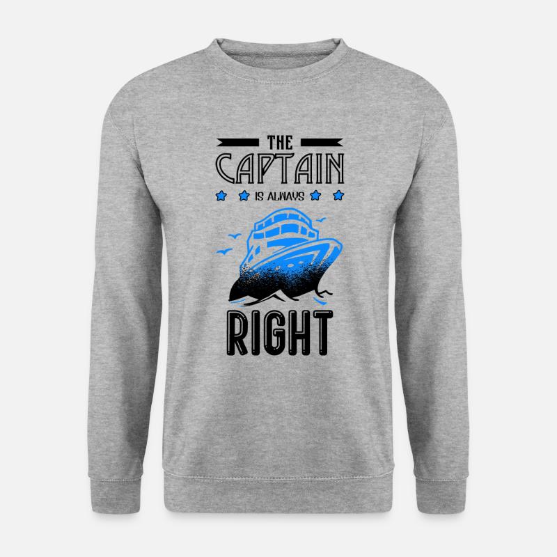 Kapitän Spruch Bootsfahrt - Unisex Pullover - Weißgrau meliert