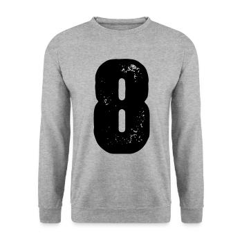 Maillot à 8 chiffres - Sweat-shirt Unisexe - gris chiné - Devant - Alina (178cm) & Michal (187cm)